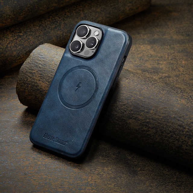 Wireless Charging Magnetic Leather Phone Case for iPhone 16 15 14 13 12 11 Pro Max