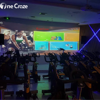 Nouveaux jeux sportifs interactifs, vélo d'intérieur dynamique AR avec projecteur vidéo, simulateur de cyclisme