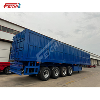 Nouveau conteneur de marchandises entièrement fermé à 4 essieux boîte sèche semi-remorque 60 tonnes conteneur de marchandises en acier van semi-remorque camion-remorque