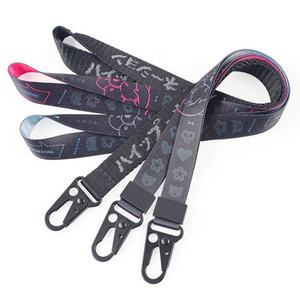 Cordón de mosquetón de águila personalizado de alta calidad, cordón de sublimación de llavero con hebilla de Metal negro - Product Image 3