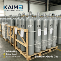 Cilindro de Gas de Acero sin Costuras de 47L para Limpieza y Grabado de Semiconductores CF4 con Válvula DISS716, Pureza del 99.999%, Presión de 150 Bares