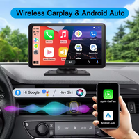 Écran tactile IPS portable grand angle pour tableau de bord, compatible CarPlay sans fil, Android Auto, Mirrorlink, caméra de recul, USB, SD pour voiture