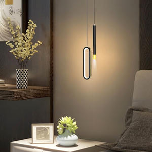 Lustre LED suspendu au design moderne <span class=keywords><strong>et</strong></span> minimaliste, <span class=keywords><strong>luminaire</strong></span> décoratif d'intérieur, style nordique, idéal pour une chambre à coucher ou un chevet - Product Image 3