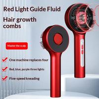 Appareil de massage du cuir chevelu à lumière rouge électrique pour la croissance des cheveux, applicateur d'huile capillaire, brosse de massage du cuir chevelu, peigne de massage à pulvérisation