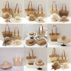 Borsa Tote in Paglia Stile Classico Francese Impermeabile con Fodera in Poliestere Effetto Pietra per Spiaggia <span class=keywords><strong>o</strong></span> Mare - Product Image 4