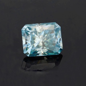 Great Gems Radiant Cut Lite Aqua Blue Moissanite Gemstone VVS Quality Lab Creado Cambio de color - Product Image 3