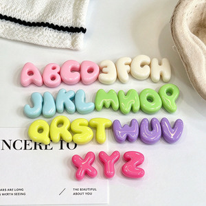 Acrylic Alphabet <b>Beads</b> <b>Large</b> Hole Cute Cartoon Letters Painted Enamel <b>Beads</b> for DIY Phone Strap Fan Support Bag Charm - Product Image 1