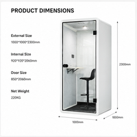 Cabine téléphonique insonorisée pour bureau, espace de travail acoustique pour un travail individuel et les appels en espace public