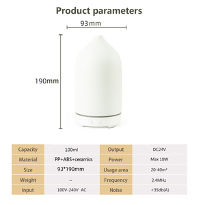Difusor de Aceites Esenciales de Cerámica para el Hogar, <span class=keywords><strong>Mini</strong></span> Humidificador Ultrasónico Portátil, Máquina de Aromaterapia con Luz <span class=keywords><strong>LED</strong></span>, 101200 mL - Product Image 5