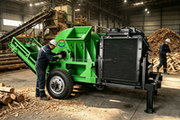 Machine à fabriquer de la sciure de bois, broyeurs de bûches, broyeurs de branches d'arbres, broyeurs de feuilles de palmier, broyeur de déchets de bois à moteur diesel