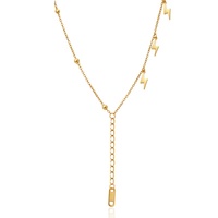 Collier tendance en acier inoxydable plaqué or PVD 18 carats, hypoallergénique, inaltérable, avec fermoir rond à pression et chaîne maille trombone pour breloques DIY