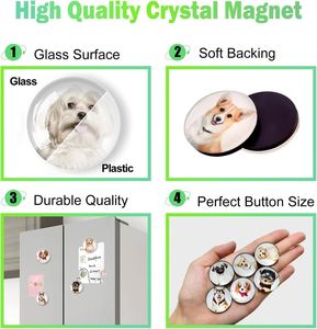 Round <b>Glass</b> Magnets Refrigerator Multi-Piece Package Funny <b>Fridge</b> Magnet Decoration for Home Office Kitchen - Product Image 2