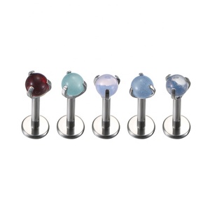 ASTM F136 Titan prong Đặt đá tự nhiên labret Stud xuyên Titan - Product Image 2