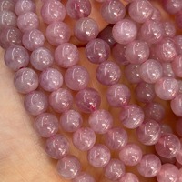 Bracelet en quartz rose de Madagascar de 6 mm, rond, de couleur violette, bracelet extensible en cristal, bracelet de guérison de yoga fait à la main