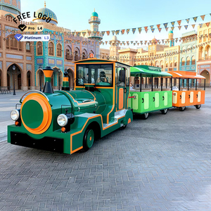 <span class=keywords><strong>Train</strong></span> électrique sans rails 20 places, résistant à la chaleur, de luxe, vintage, pour l'agrotourisme, destiné aux stations balnéaires et parcs à thème du Moyen-Orient - Product Image 1