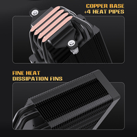 Lovingcool Usine Vente Directe 90mm CPU Refroidisseur ARGB CPU Ventilateur Ordinateur De Jeu 4Pin PWM 2400RPM Tour Refroidissement Par Air AMD Socket Cooler