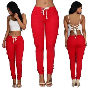 New summer pants on sale Women's versatile pocket pants Women's pants in multiple sizes woman clothes