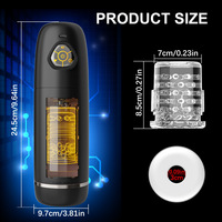 Vibrateur de massage pour la prostate masculine avec éclairage ambiant multicolore et commande vocale intelligente, Godet de masturbation pour hommes