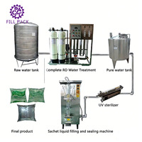 Máquina/Equipo/Unidad/Dispositivo Automático para Llenado de Líquidos/Agua en Bolsas/Sobres/Envases
