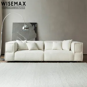 WISEMAX FURNITURE Mobilier de salon moderne canapé d'angle rectangle en tissu imperméable blanc grande taille canapé amoureux 2 3 4 places