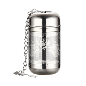 Infuseur à thé en acier inoxydable 304 HC Wholesale, motif <span class=keywords><strong>dragon</strong></span>, 10-50g, chaîne détachable, ensemble de boules filtrantes à épices, OEM ODM Factory, 5 pièces - Product Image 5
