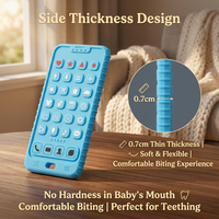 Jouets de dentition pour bébés en silicone souple sans BPA, réutilisables, en forme de smartphone, pour nouveau-nés