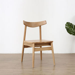 Modern Wooden Bullhorn Back Dining <b>Chair</b> with Upholstered Seat – Natural Oak Restaurant & Home Furniture Wholesale - Product Image 6