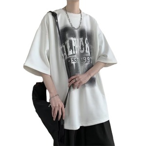 Camiseta de Hombre de Cuello Redondo, Estilo Casual Holgado, Ajuste Delgado, con Estampado Digital Urbano Americano, Venta Directa de Fábrica - Product Image 5