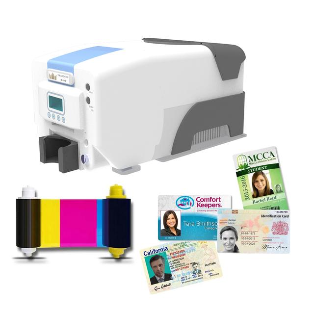 Cheapest Price Dearcard PVC ID Card Printer 1200dpi Ribbon Complete Supplies Package ID Card-making Badge Cards Making