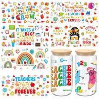 Autocollants UV prêts à l'emploi pour impression à froid, personnalisés et étanches, pour gobelets, mugs et tumblers en verre Libby de 16oz et 20oz, vente en gros