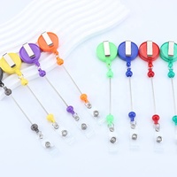 Porte-badge rétractable à perles, clips rétractables pour perles, porte-badge d'identification en vrac, porte-badge à perles avec clip de ceinture, articles à perles