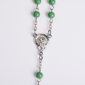 Cuentas verdes bonitas y baratas, Cruz de aleación, cadena de cuentas de <span class=keywords><strong>Rosario</strong></span> religioso, <span class=keywords><strong>venta</strong></span> al por menor - Product Image 3