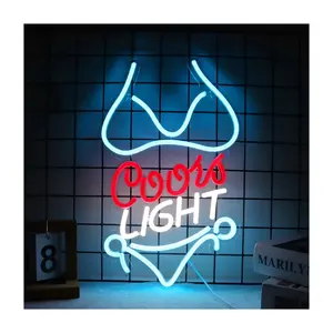Luz de néon flexível personalizada para mulheres, biquíni, decoração de quarto, bar, festa, luz noturna, luz de néon LED para parede, corpo sexy personalizado