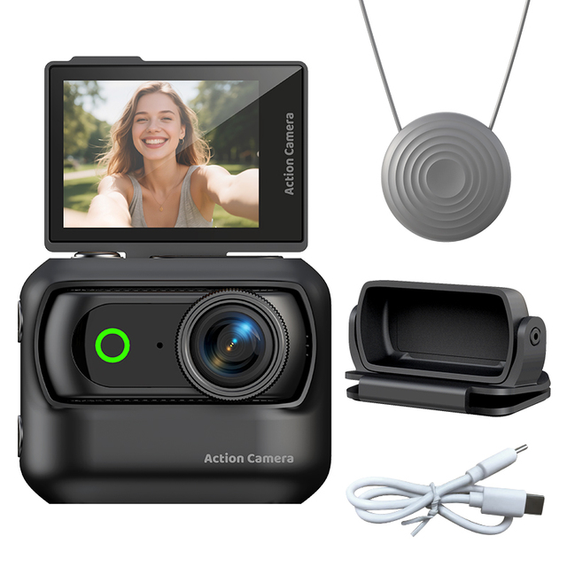180° Flip Screen 2.0 Inch Mini Thumb Action Camera Full HD 1080P Detachable Magnetic Necklace Video Camera With Hat Clip