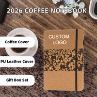 Carnet de voyage à couverture rigide en cuir PU recyclé avec logo 2026, reliure spirale, 80 feuilles, coffret cadeau avec stylo