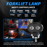 Lampu Peringatan Forklift DXZ BX4-T2 LED 4 inci 600LM 6W 9-80V Baru untuk Retrofit/Peningkatan