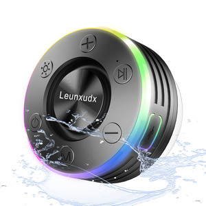 O Chuveiro alto-falante com dente azul ventosa r no banheiro com luz FM rádio microfone IPX7 à prova d'água - Product Image 1