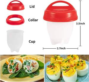 6 pièces/ensemble, Mini support à œufs cuits à la vapeur sans coquille, pochage rapide, tasse à œufs antiadhésive, pochoirs à œufs, <span class=keywords><strong>cuiseur</strong></span> à œufs - Product Image 3