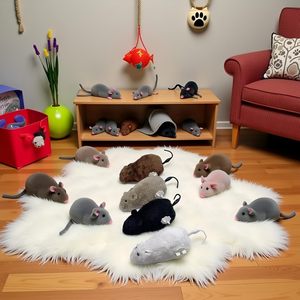 Jouets interactifs : Souris en peluche à remonter, jouet pour chat, jouet pour animaux de compagnie, jouet de course pour chats - Product Image 2