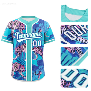 Chất lượng cao bán buôn tùy chỉnh bóng chày thể thao áo sơ mi với đầy đủ-in hổ mẫu thiết kế phù hợp cho các đội - Product Image 3