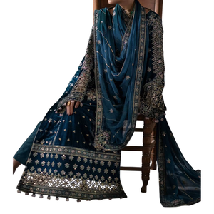 Trajes Elegantes Pakistaníes de Algodón Bordado, Vestido Largo Formal, Salwar Kameez Informal para Mujer - Product Image 5