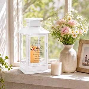 Lanterne funéraire rustique en bois avec tiroir, cadeau de commémoration pour la perte d'un être cher, porte-bougie funéraire - Product Image 5