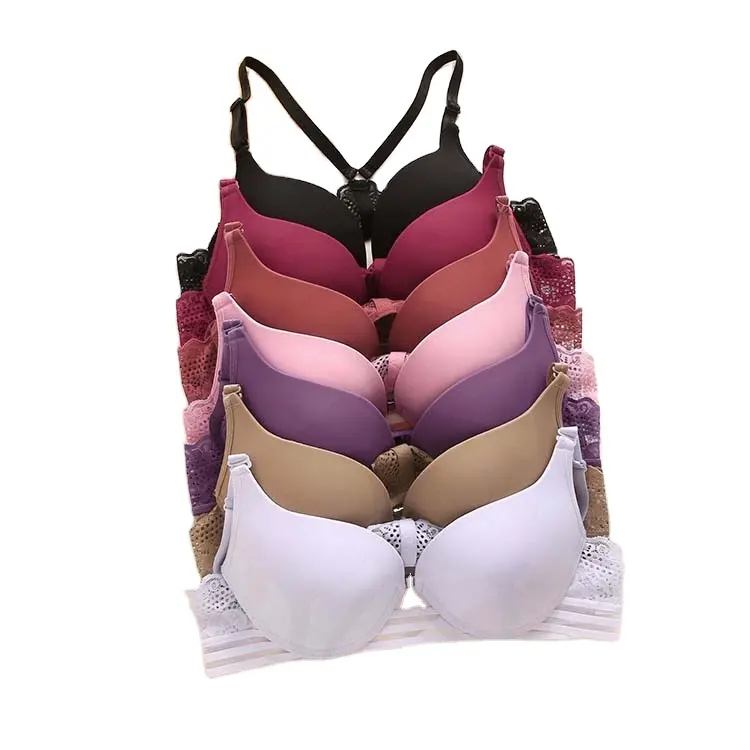 Bayanlar için S-XL Hollow Out Backless sutyen ön kapatma renkli Bralette dikişsiz balenli Push Up katı ince iç çamaşırı