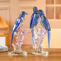 Nouvelle décoration d'intérieur de style chinois géométrique en cristal blanc, hôtel pour oiseaux, salon, meuble TV, décoration douce, ornement artisanal de perroquet