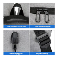 Mochila de Viaje de Gran Capacidad, Moderna, para Negocios, con Puerto de Carga USB, Personalizable, Impermeable, de Oxford, para Portátil