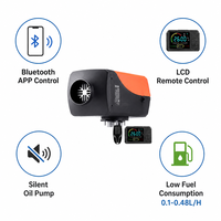 Chauffage de stationnement diesel portable 2KW-5KW 12V/24V, chauffage diesel à air avec écran LCD, faible consommation de carburant pour camion, camping-car, maison