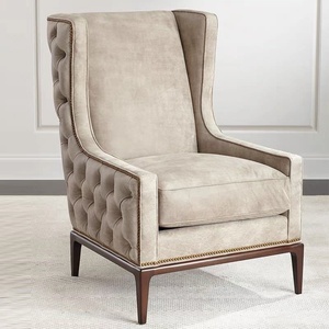 Fauteuil simple en bois massif de style américain moderne et minimaliste avec repose-pieds, chaise paresseuse de luxe légère à la française pour balcon, mobilier haut de gamme pour la maison - Product Image 2