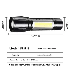 <span class=keywords><strong>Lampe</strong></span> de poche rechargeable à haute luminosité, <span class=keywords><strong>ultra</strong></span> IP20, petite, mini, <span class=keywords><strong>longue</strong></span> <span class=keywords><strong>portée</strong></span>, zoom, portable, durable, pour la maison - Product Image 5
