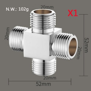 Grifo de Baño X1 con Una Entrada de Agua y Tres Salidas, Brazo de Ducha, Válvula Divisora de Agua de Latón Cromado - Product Image 2