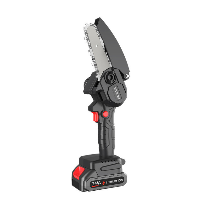 High Power 21V DIY Portable Lithium Battery Chainsaw with 120mm Blade Handheld Wireless for Household & Outdoor Use